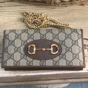 AUTHENTIC Gucci Horsebit 1955 wallet with chain BRAND NEW Crossbody